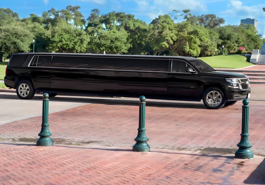 Chevy Super Stretch limousine at Hermann Park — Houston Limo Chauffeur