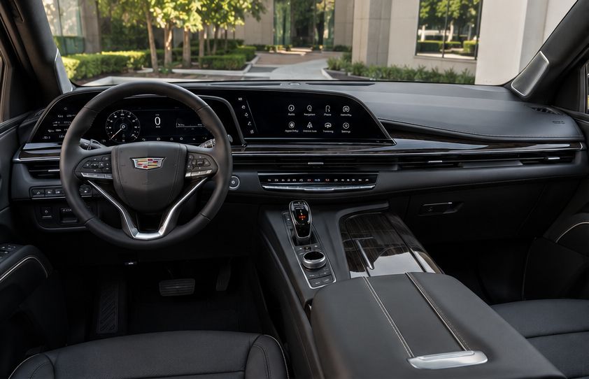 Cadillac Escalade interior dashboard — Houston Limo Chauffeur