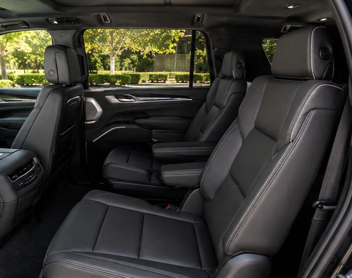Cadillac Escalade interior rear — Houston Limo Chauffeur