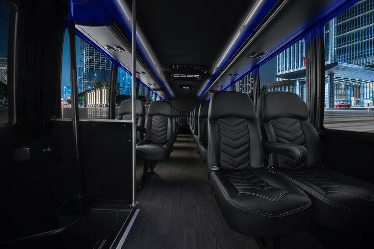 Executive shuttle interior seats — Houston Limo Chauffeur